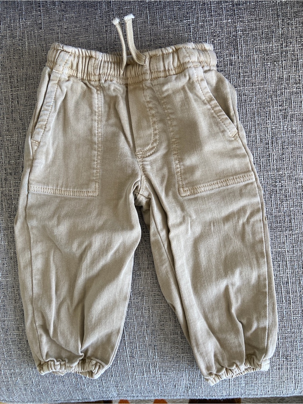 Nwot Zara Kids Beige Elastic-Waist Jogger Pants
